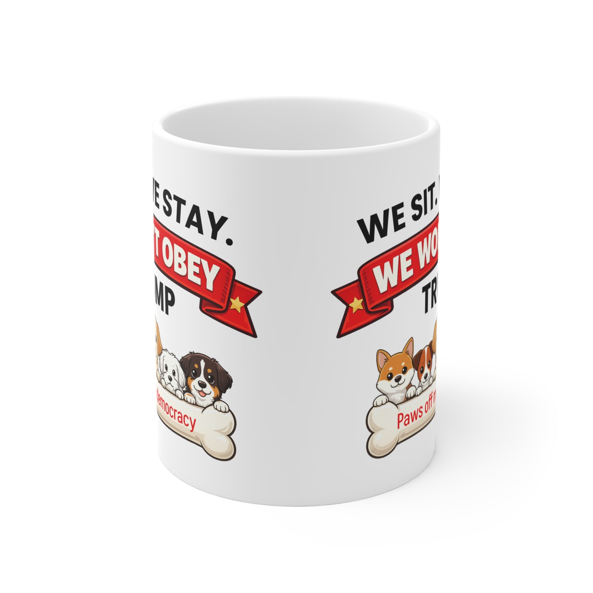 Funny Anti-Trump Mug | Paws Off My Democracy