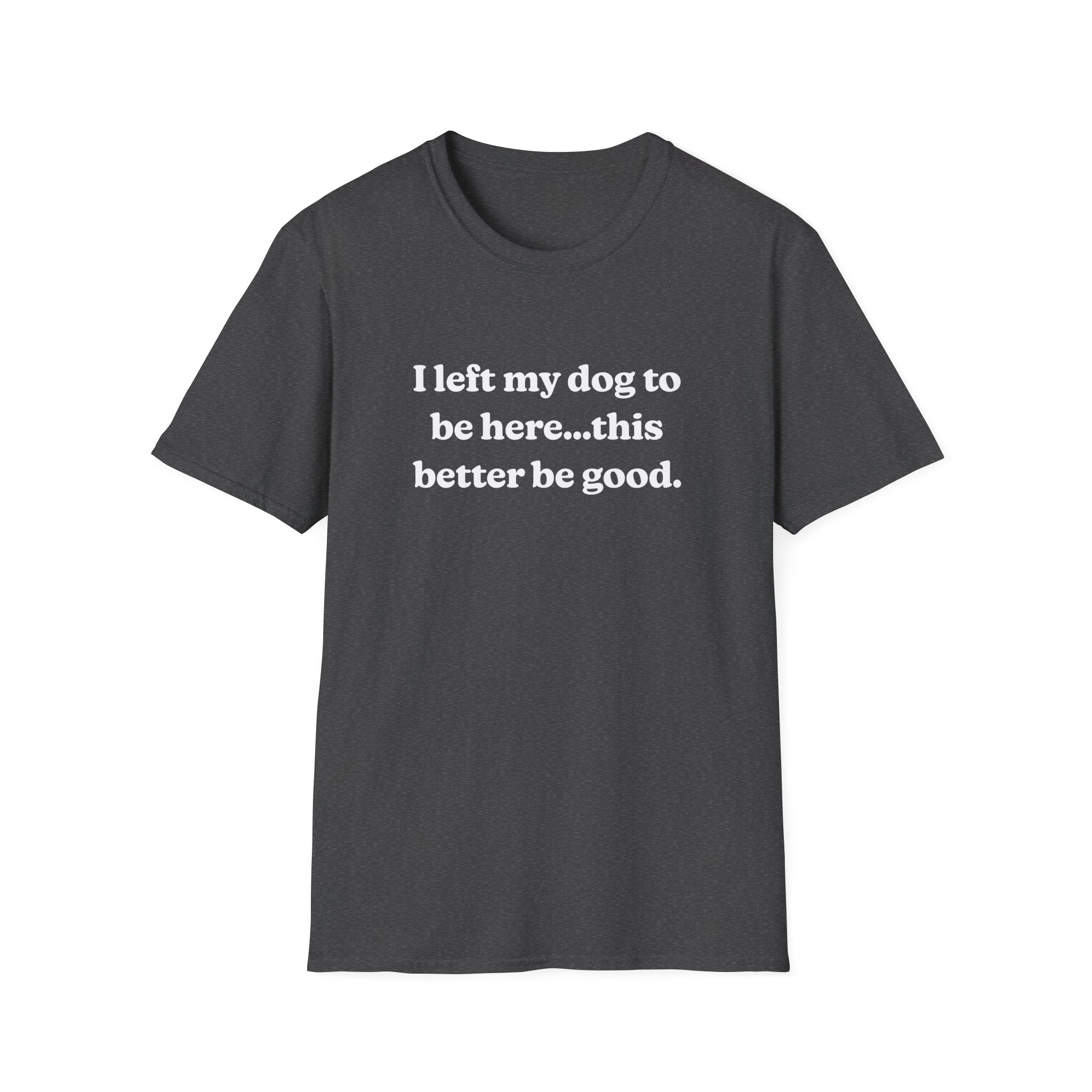 I Left My Dog to Be Here....This Better Be Good t-shirt | Dog Lover Sarcastic Tee